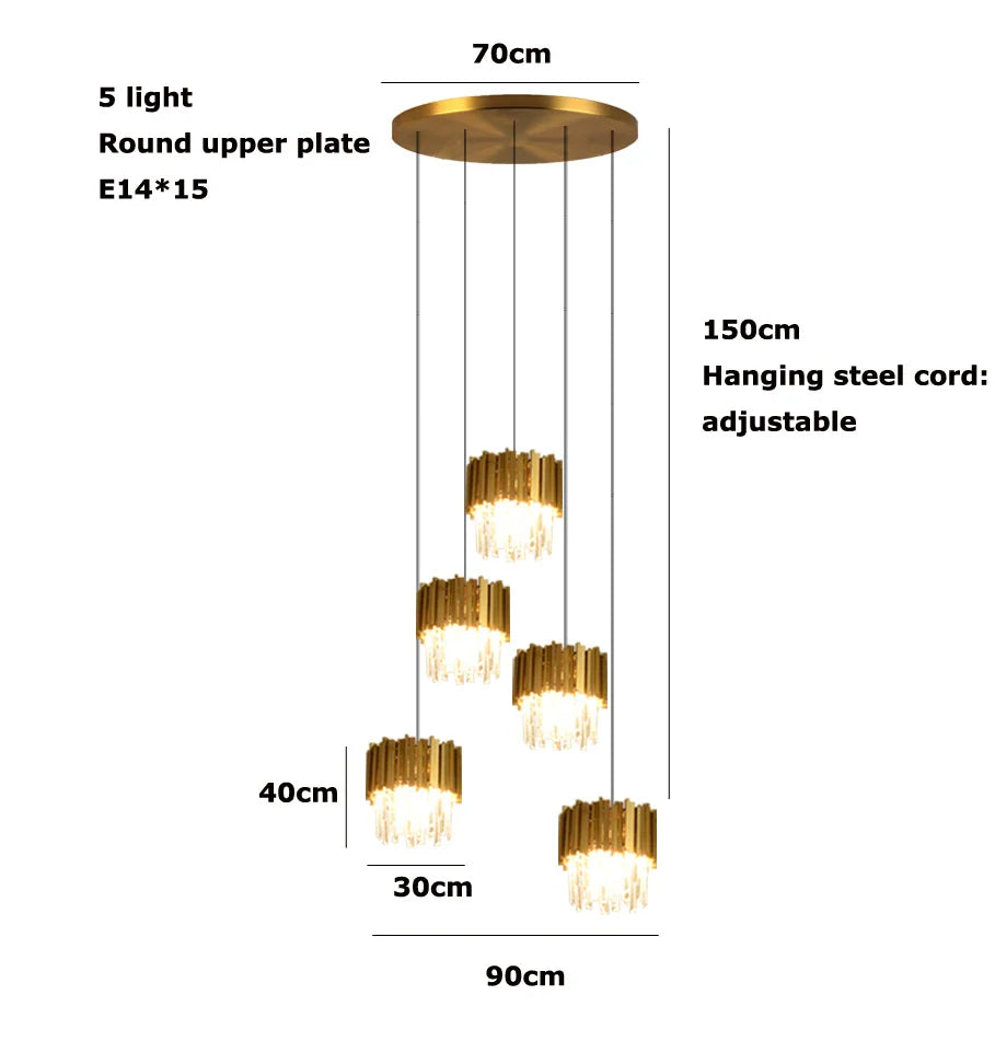 Afralia™ LED Crystal Chandelier Lighting for Foyer décor