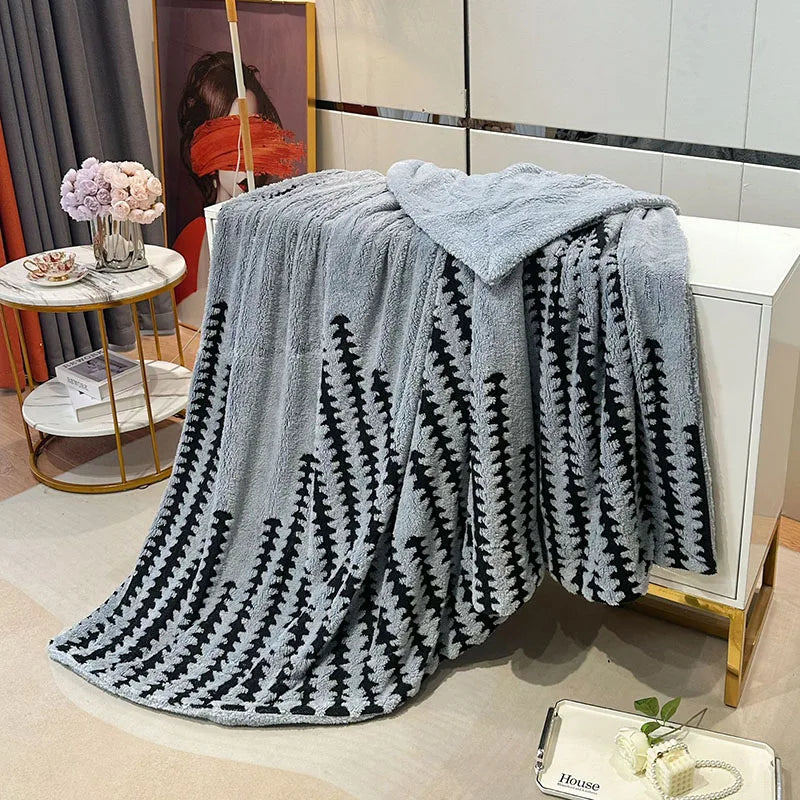 Afralia™ Double Layer Lamb Fleece Blanket: Soft & Warm for Office, Bedroom, Sofa.