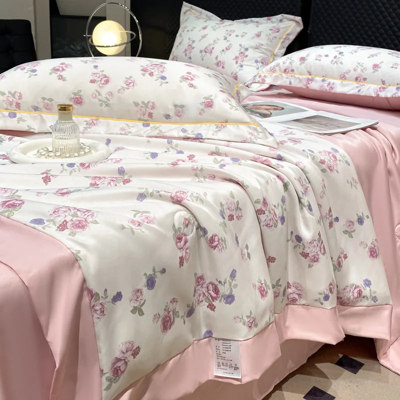 Afralia™ Silky Washed Summer Quilt - Skin-Friendly & Breathable Light Luxury Comforter