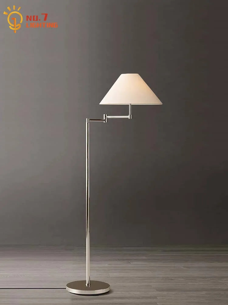 Afralia™ Cream Rocker Arm LED Floor Lamp for Modern Living Spaces