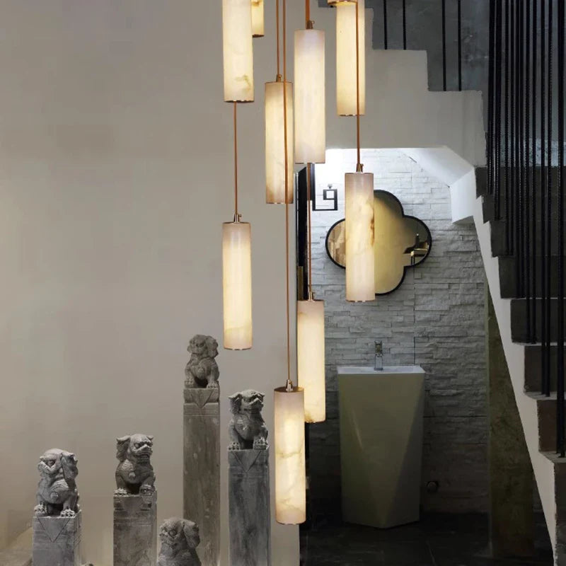 Afralia™ Stylish LED Pendant Chandeliers for Living Room Staircase Indoor Lighting