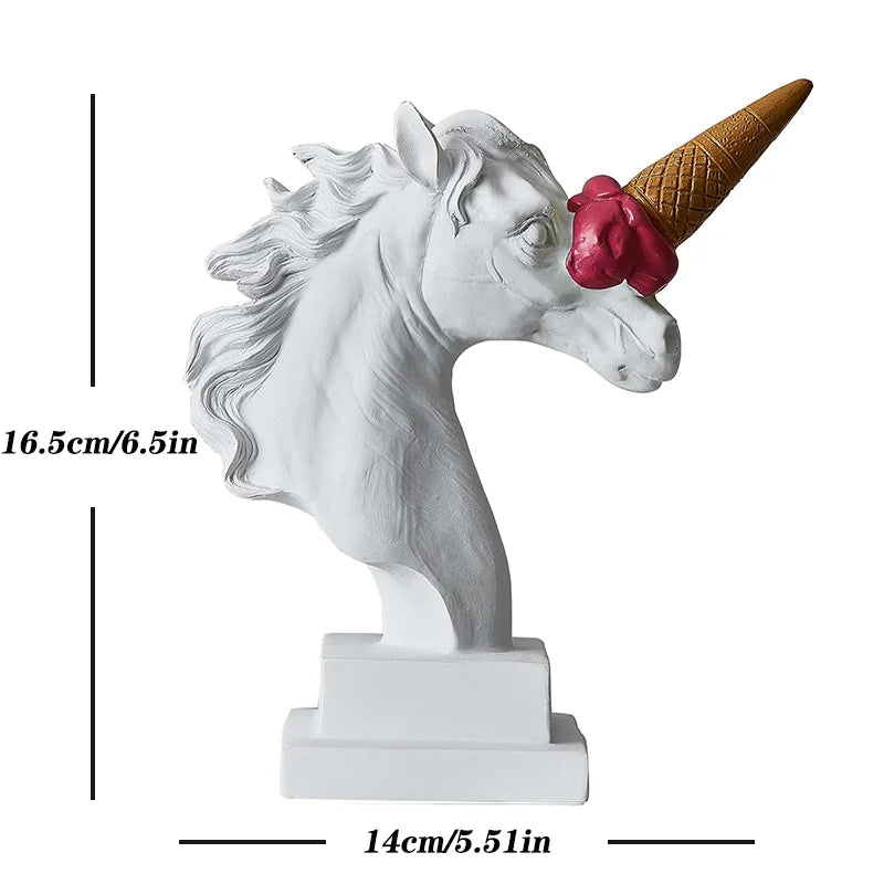 Afralia™ Horse Head Sculpture Resin Animal Statue Modern Home Decor