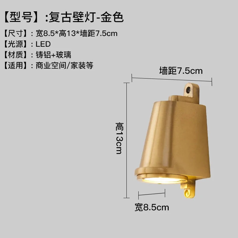 Afralia™ Vintage LED Wall Lamp Horseshoe Design, Waterproof, E27 for Bedroom, Cafe