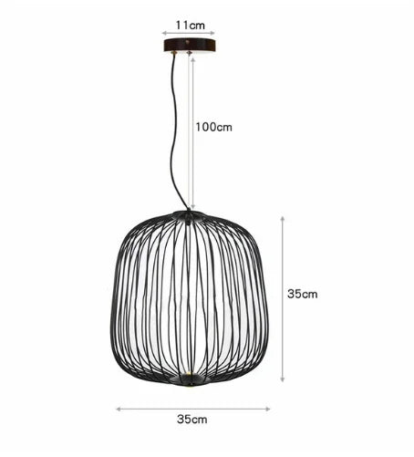 Afralia™ Spokes Pendant: Minimalist Birdcage Hanging Light for Villa, Lobby, Staircase & Home Decor
