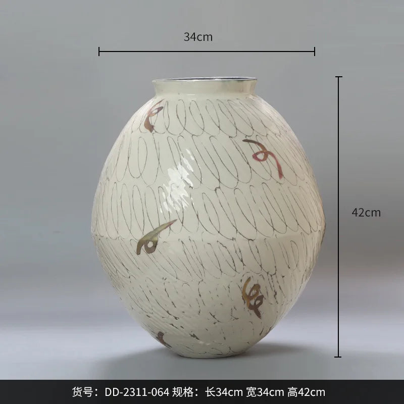 Afralia™ Ceramic Vase Handmade Ginger Jar Home Decor Flower Pot