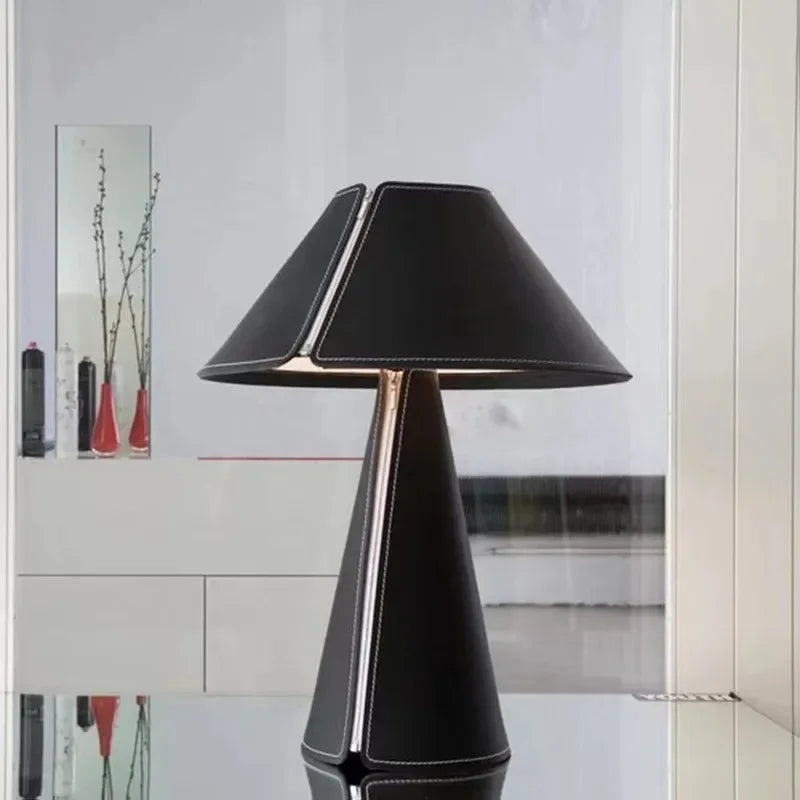 Modern Minimalist Leather Table Lamp by Afralia™ - Nordic Design, Study Bedroom Desk Lamp