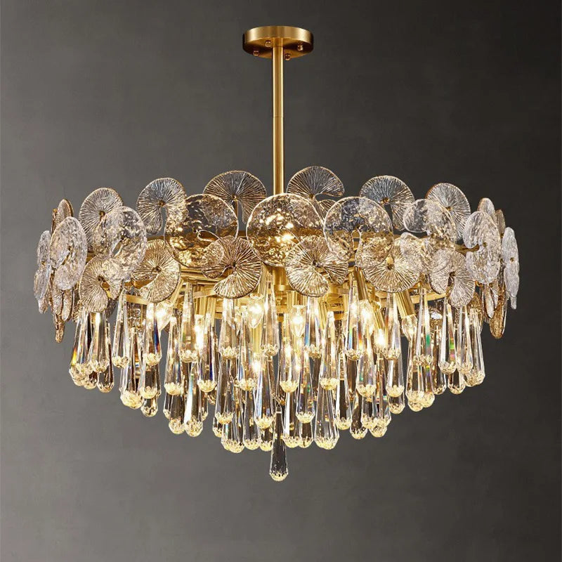Afralia™ Crystal LED Ceiling Chandelier for Luxurious Living Room Decor