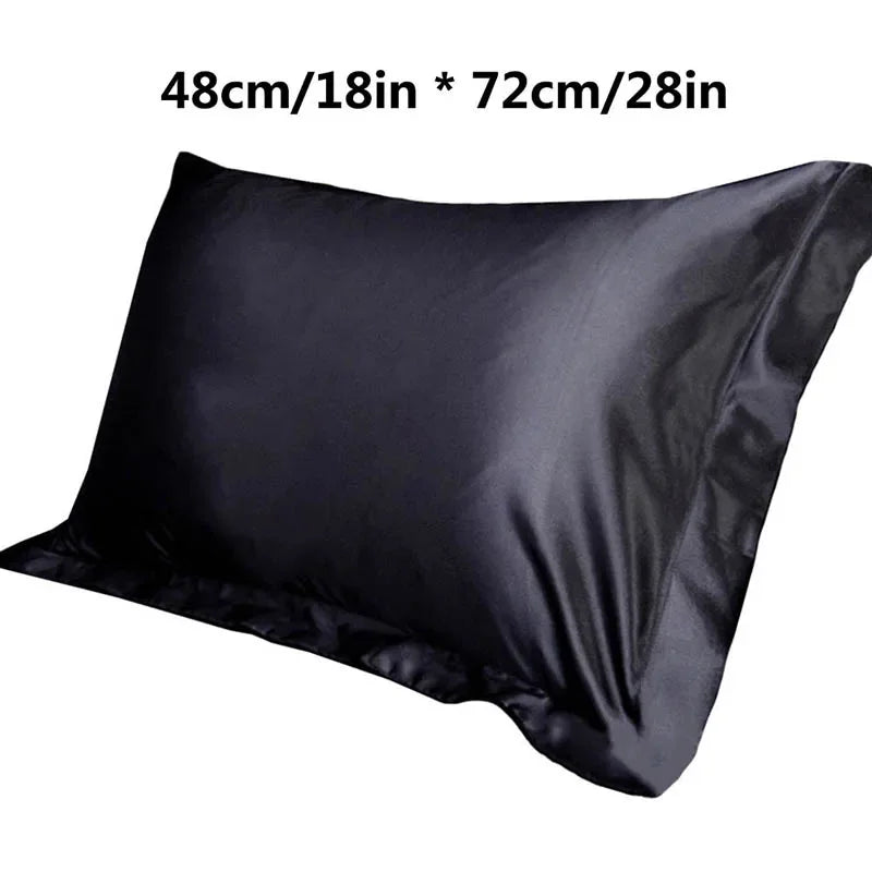 Afralia™ Soft Satin Pillowcase Set of 1, 48x74cm, Pure Emulation Silk, Solid Color