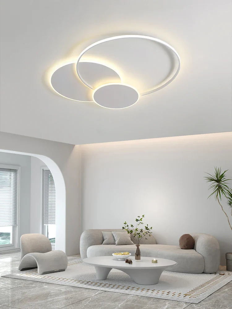 Afralia™ Circles LED Ceiling Lights Modern Minimalism Dimmable Bedroom Lamp Fixtures