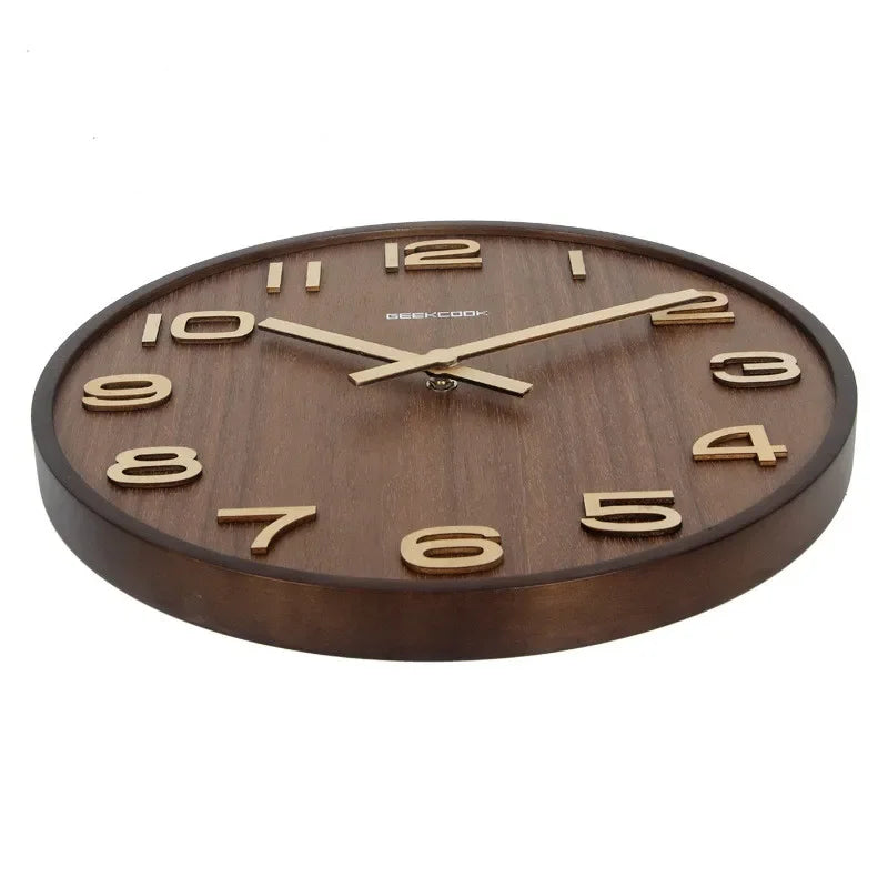 Afralia™ Bamboo Wall Clock Modern Design Living Room Decor Timepiece