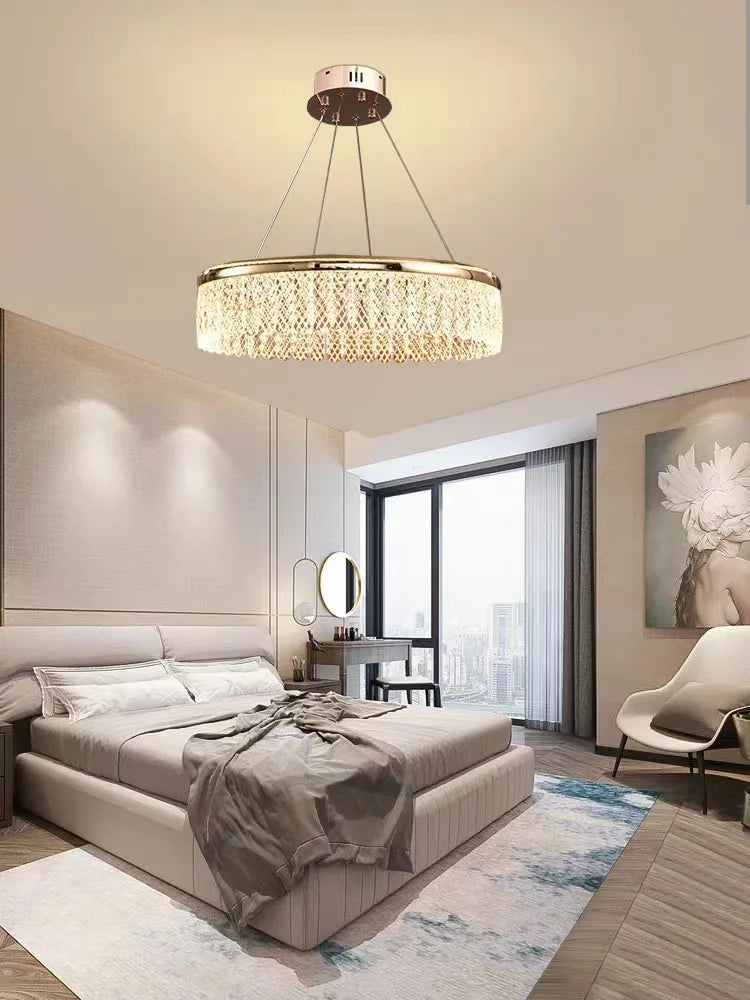 Afralia™ Crystal Chandelier Luxury LED Lighting for Living Dining Kitchen Bedroom