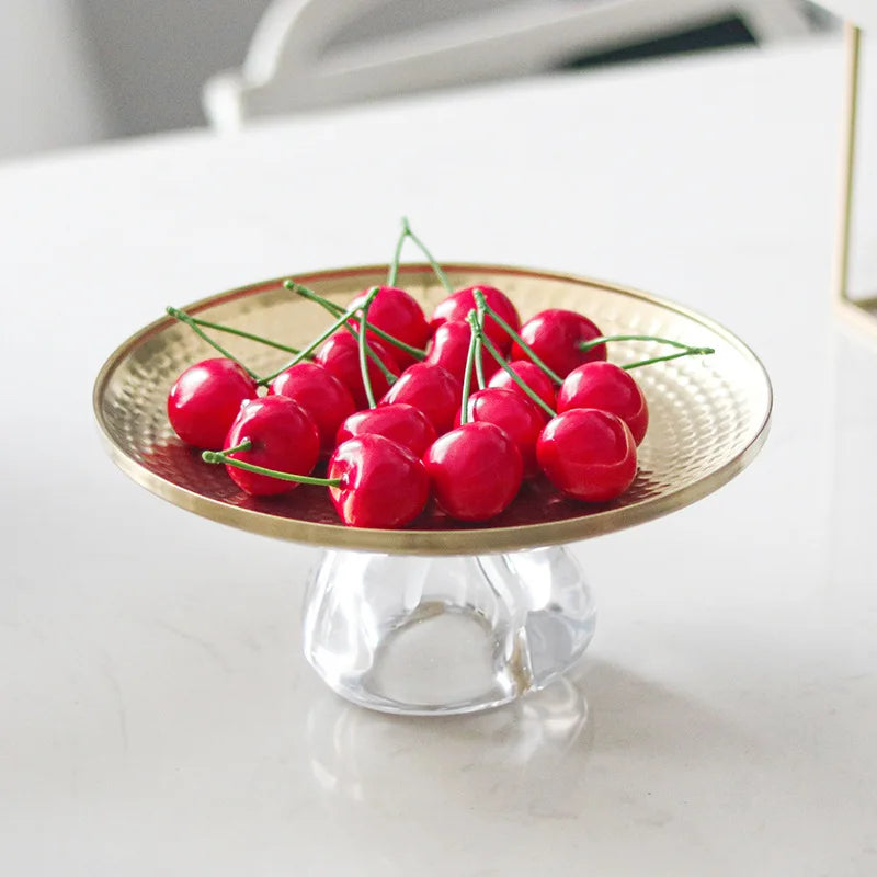 Afralia™ Metal Storage Tray Round: Desktop Organizer, Fruit Platter, Candy Bowl, Jewelry Dish