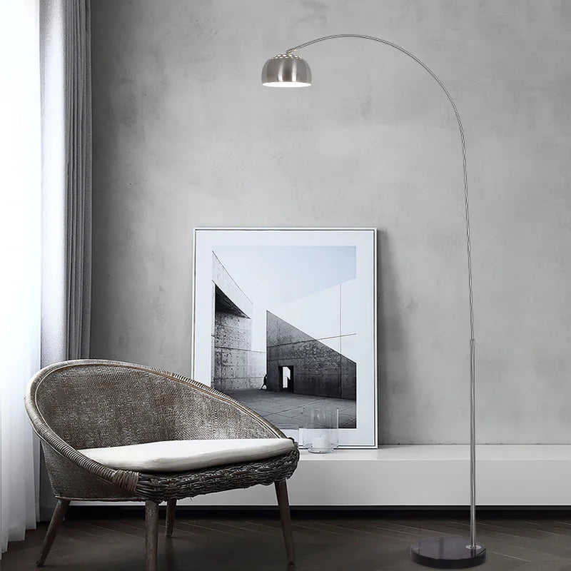 Afralia™ Marble Base LED Floor Lamp with Remote Control