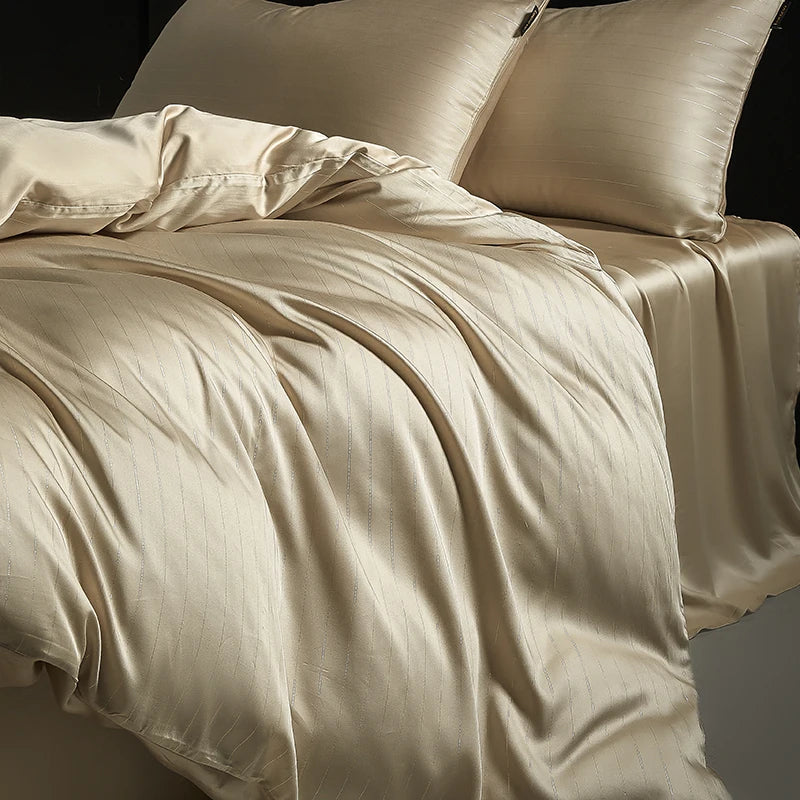 Afralia™ Eucalyptus Fiber Dark Gray Bedding Set: Soft, Silky Duvet Cover, Bed Sheet, Pillowcases