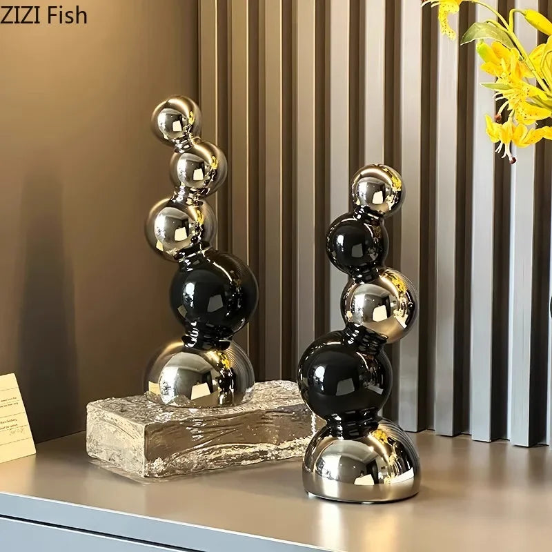 Afralia™ Abstract Ceramic Sculpture Ornaments Modern Desk Decoration Room Aesthetics Decor