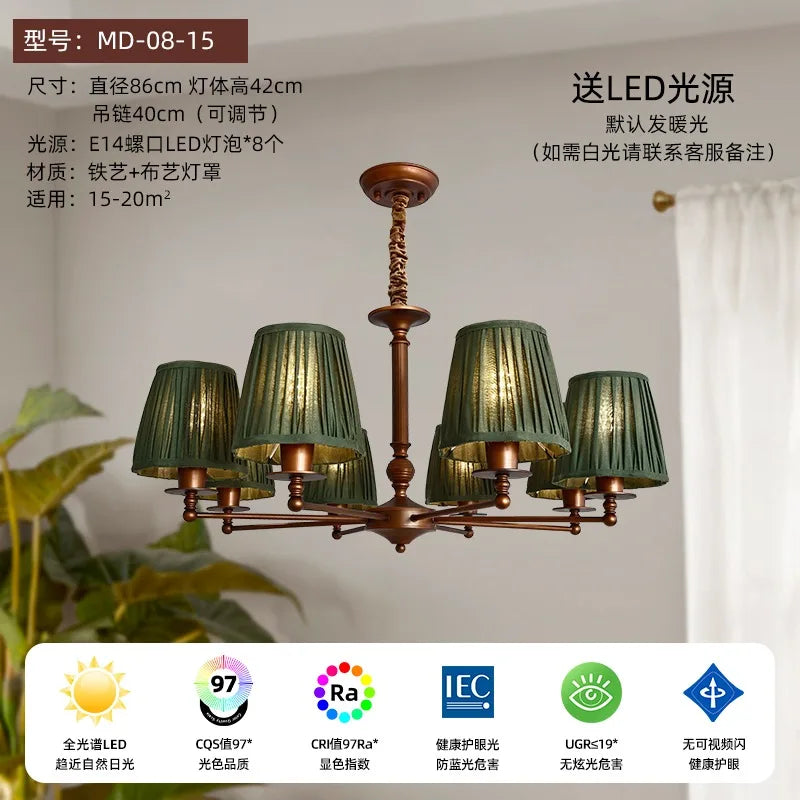 Afralia™ Retro Medieval LED Chandelier for Home Decor Living Room Bedroom Restaurant