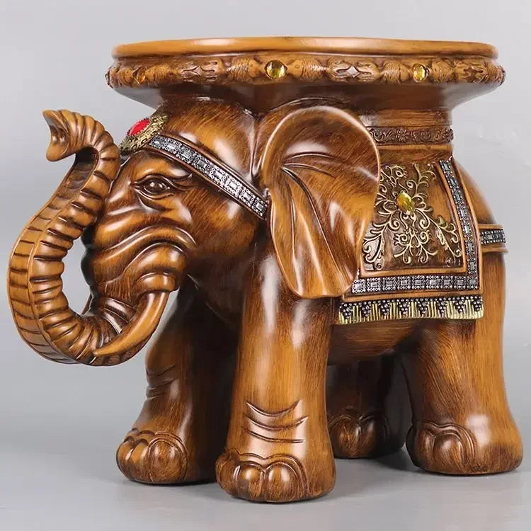 Afralia™ Elephant Wealth Attracting Ornaments Stool