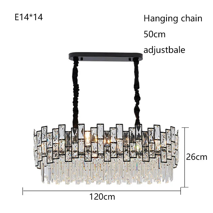 Afralia™ LED Crystal Chandelier: Elegant Round & Oval Hanging Lamp for Luxurious Living Room