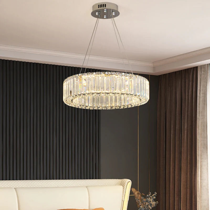 Afralia™ Chrome Silver Crystal Chandeliers Pendant Lamp for Luxurious Living and Bedroom