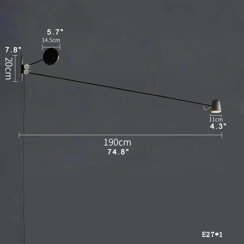Afralia™ Red Swinging Arm LED Wall Lamp: Minimalist Italian Design for Living Room & Cafe