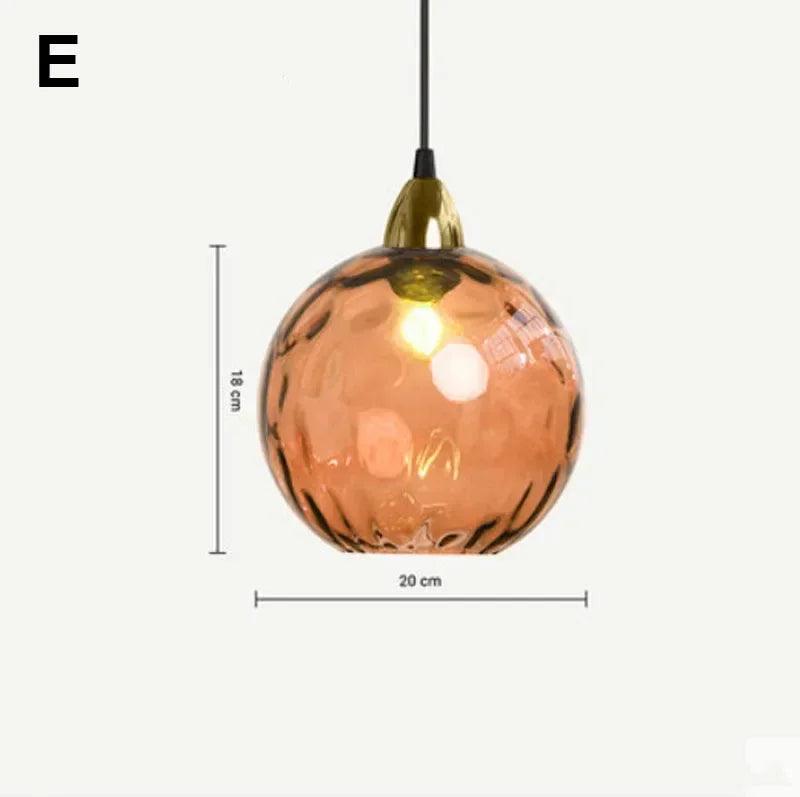 Afralia™ Water Grain Glass Ball Pendant Light: Modern Nordic Fixture for Restaurant, Kitchen, Bedroom
