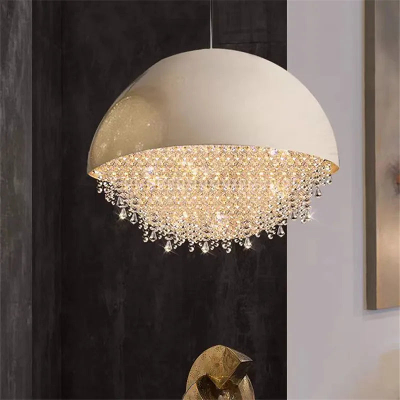 Afralia™ Tassel LED Crystal Chandelier for Luxury Living Room & Restaurant Decor