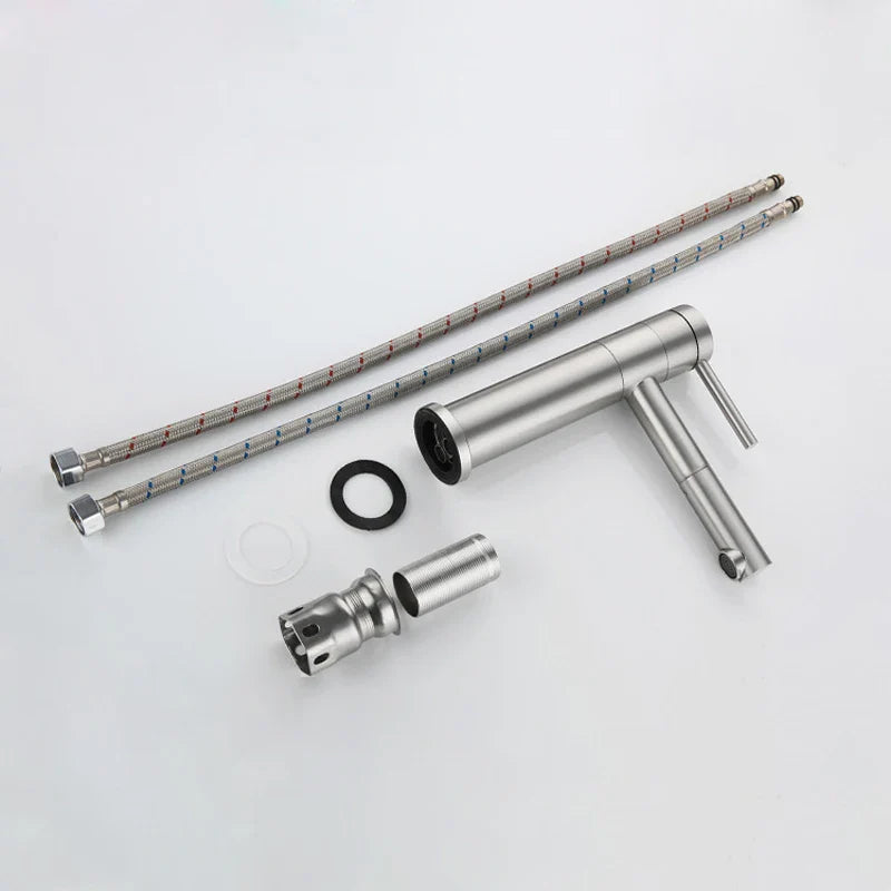 Afralia™ Swivel Black Basin Faucet - Single Handle 304 Stainless Steel Mixer Tap