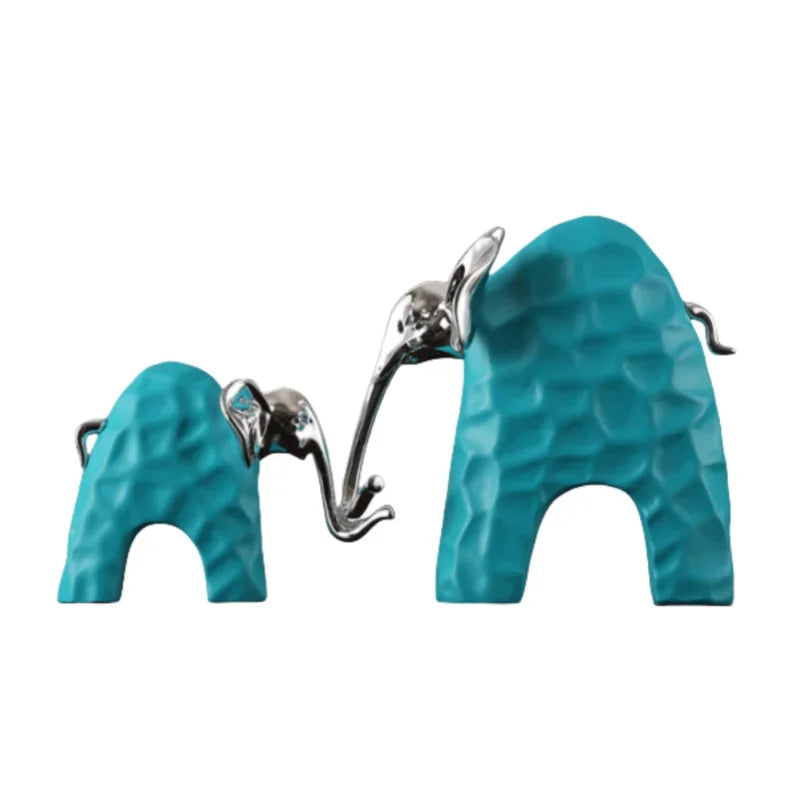 Afralia™ Elephant Mother-calf Golden Resin Sculpture Figurine