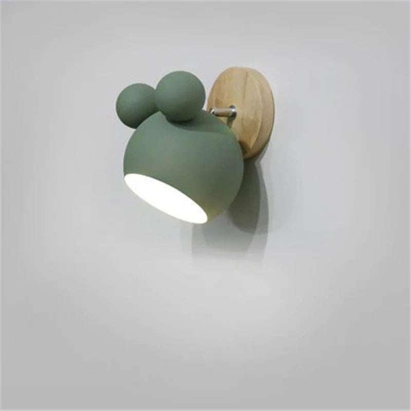 Afralia™ Nordic Mickey Wall Lamp for Bedroom, Study, and Children's Room