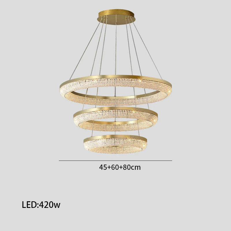 Afralia™ Luxury LED Ring Light Chandelier for Dining Room Décor