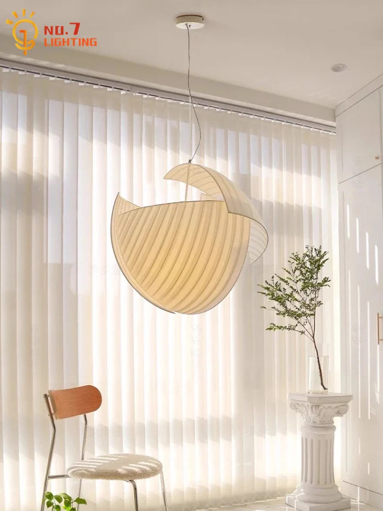 Afralia™ Wabi-sabi Fabric Art LED Pendant Lights for Home and Restaurant