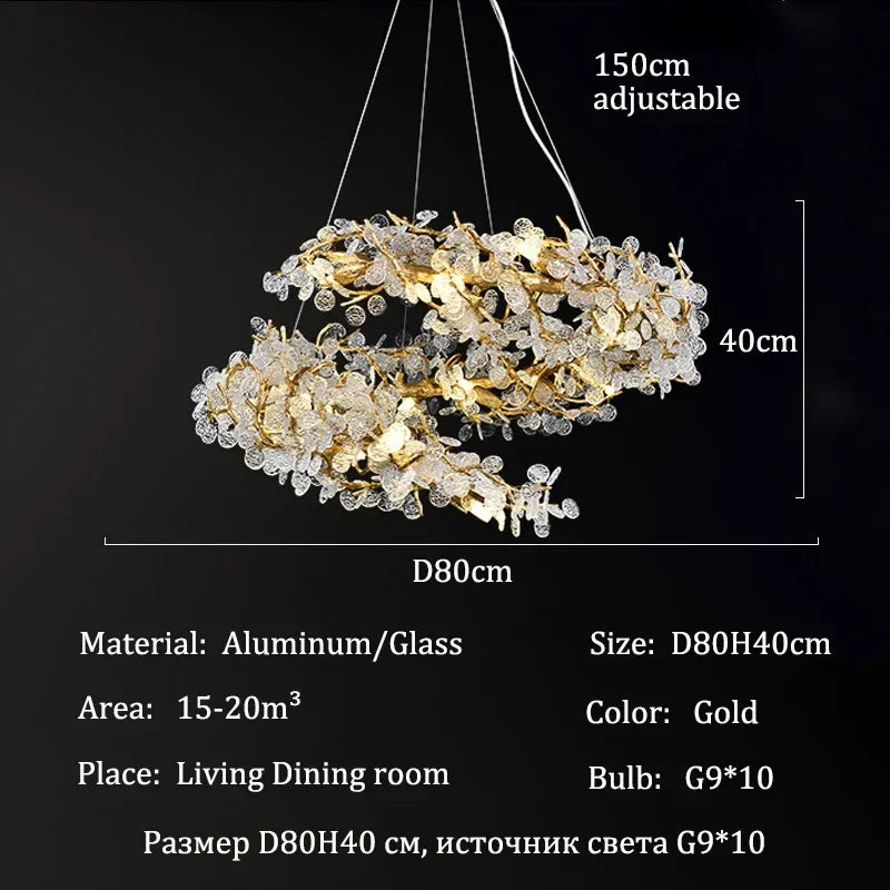 Afralia™ Luxury Gold Chandeliers: Home Villa Living Room Lighting Fixtures