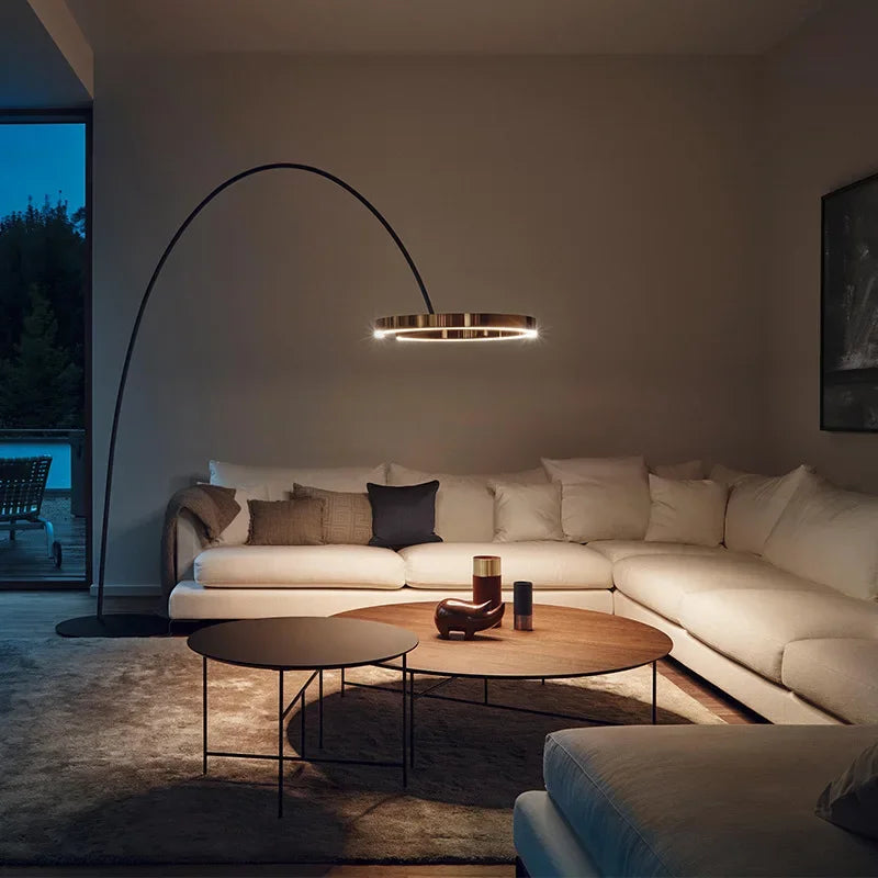 Afralia™ Nordic Ring LED Floor Lamp for Living Room Bedroom Home Decor