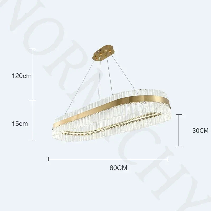 Afralia™ Luxury Gold Round LED Chandelier Contemporary Pendant Light