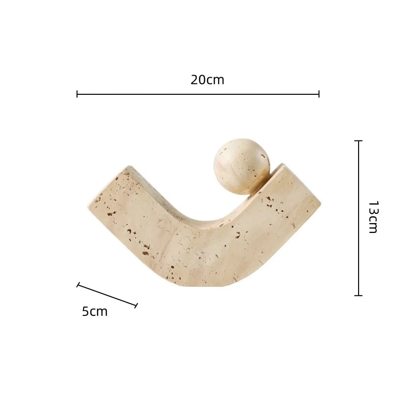 Afralia™ Marble Effect Geometric Candle Holder Home Decor Statue