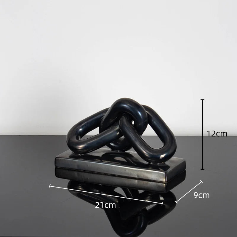 Afralia™ Golden Chain Skeleton Lock Home Decoration Figurine