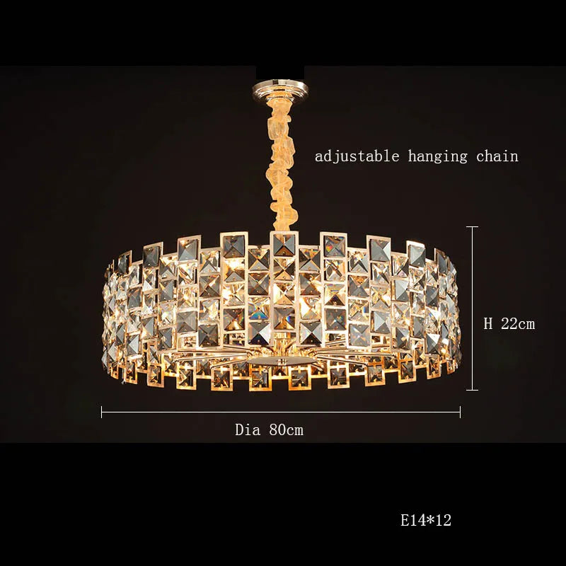 "2025 Afralia™ Crystal Gold Chandelier Pendant Lamp for Luxury Home Decor"