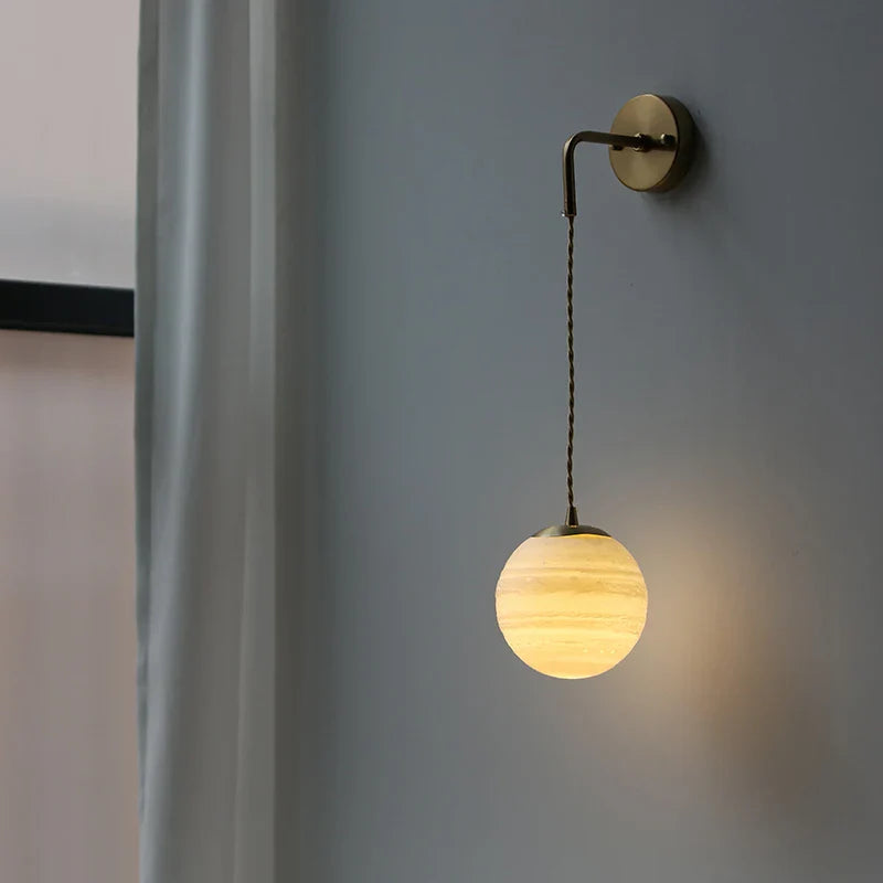 Afralia™ Moon ABS LED Wall Light Fixture, Adjustable Nordic Modern Bedside Lamp