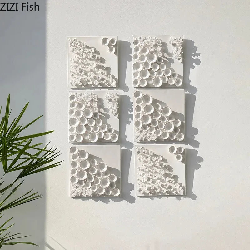 Afralia™ White Flower Wall Hanging: Artistic Living Room Decor & Floral Ornaments