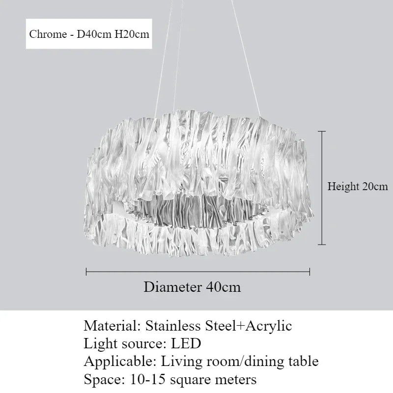 Afralia™ Accordion LED Acrylic Suspension Lamp for Living Room, Bedroom, Restaurant Décor