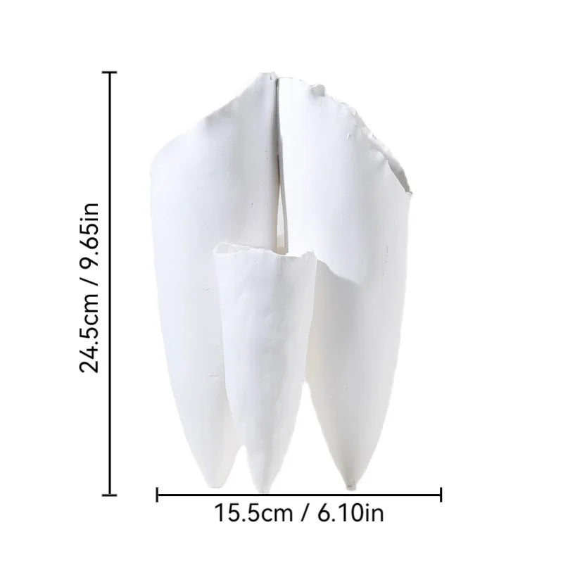 Afralia™ Ceramic Tooth Vase for Table Decor and Flower Arrangement
