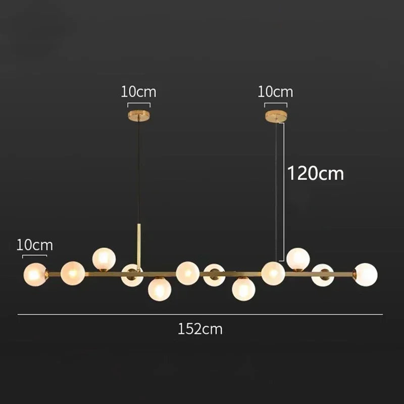 Nordic Glass Ball LED Pendant Lights by Afralia™ - Stylish Chandelier for Home Decor