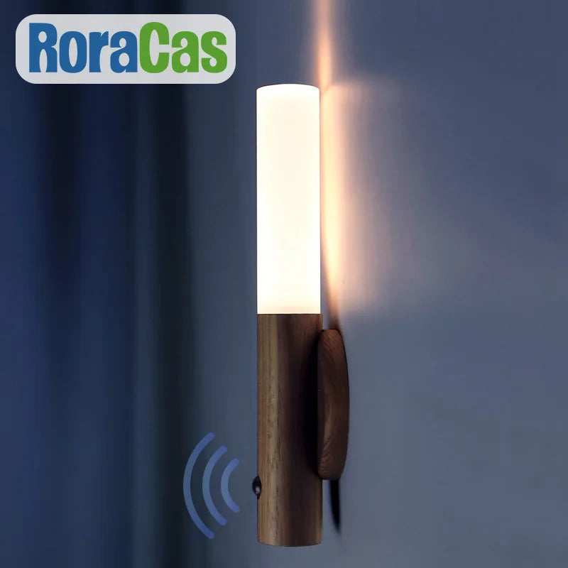 Afralia™ LED Motion Sensor Light Baton Nightlight for Bedroom Closet with USB Recharge