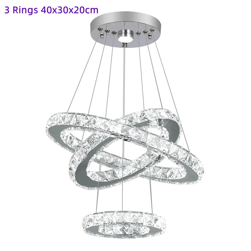 Afralia™ Luxury Crystal LED Pendant Chandelier for Home Lighting & Decor