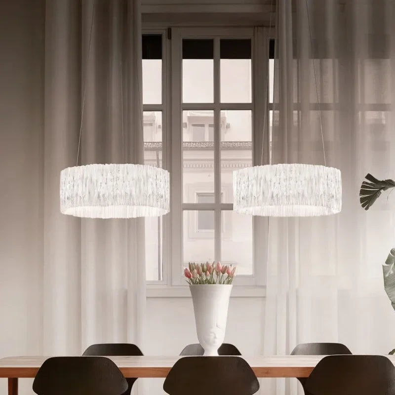 Afralia™ Accordion LED Acrylic Suspension Lamp for Living Room, Bedroom, Restaurant Décor