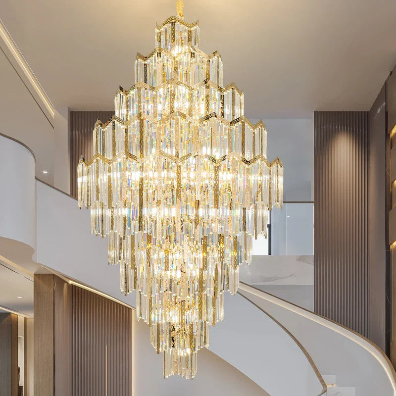 Afralia™ Crystal Chandelier: Modern Simple Luxury for Duplex Villa & Loft