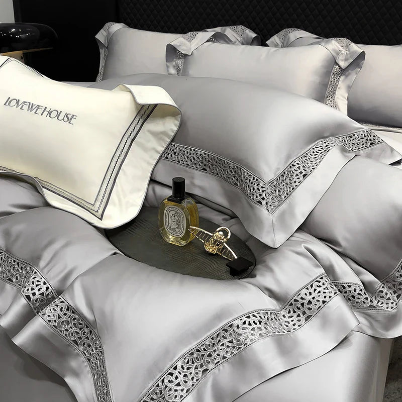 Afralia™ Eucalyptus Lyocell 1000TC Luxury Bedding Set with Wide Edge, Soft Silky & Breathable