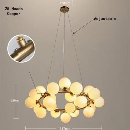 Afralia™ Molecular Glass Ball Chandelier with Magic Bean G4 LED Pendant Lights