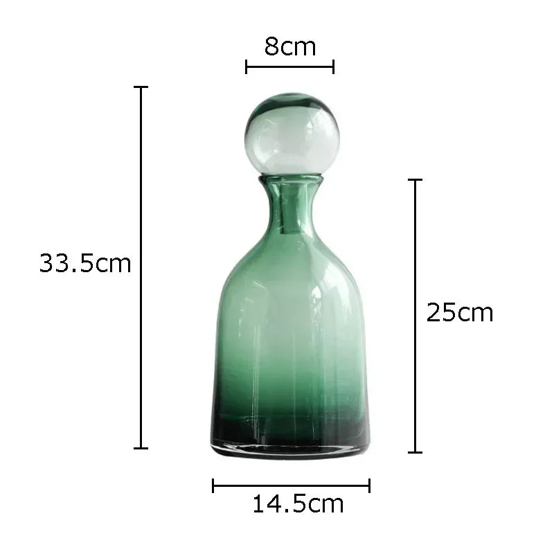 Afralia™ Amber Glass Vase Hydroponics Desk Decoration Modern Home Decor