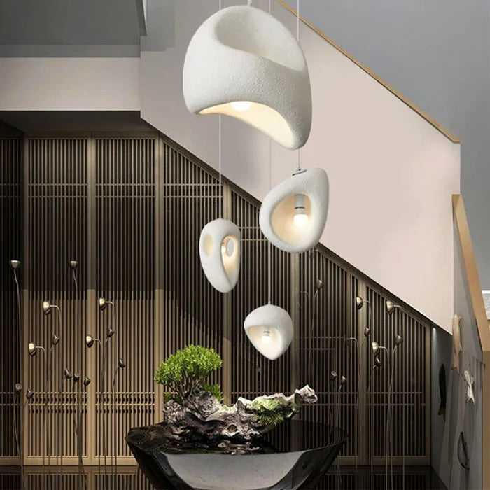 Afralia™ Wabi Sabi Resin Pendant Chandelier LED Suspension Lamp Fixtures